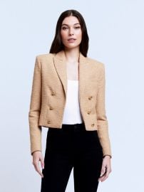 Inez Tweed Blazer In Almond ndash at L'Agence