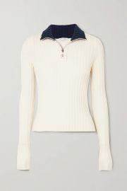 Infinity Two-Tone Ribbed Merino Wool Sweater by JW Anderson at Net A Porter