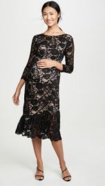 Ingrid  amp  Isabel 3 4 Sleeve Flounce Hem Lace Dress at Shopbop