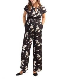 Ingrid  amp  Isabel Maternity Floral Print Jumpsuit Women - Bloomingdale s at Bloomingdales