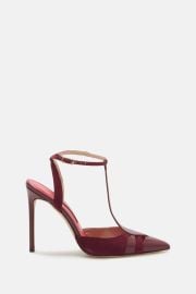 Initials Insignia 100 Leather and Suede Slingback Point-toe Pumps burgundy - CH Carolina Herrera United States at Carolina Herrera