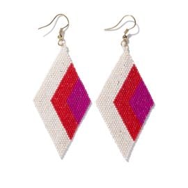 Ink Alloy Scarlet Magenta Diamond Earrings at Ink + Alloy