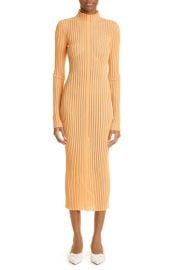 Interior Ridley Plaited Long Sleeve Cotton Blend Sweater Dress at Nordstrom