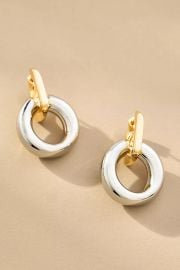 Interlocked Mixed Metal Drop Earrings at Anthropologie