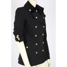 Intermix Collared Button Double Breasted Short Pea Coat at Vestiaire Collective