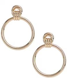 Intertwined Round Open Link Drop Earrings at Dillards