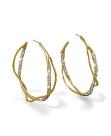 Intertwined Two Tone Pave Hoop Earrings at Bloomingdales