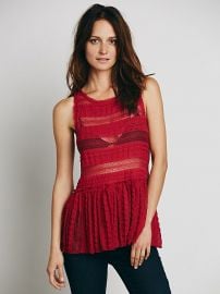 Intimately  Textured Lace Tunic in Red at Free People