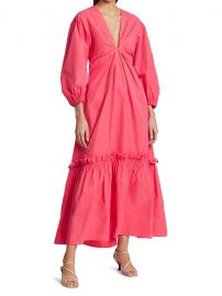 Irena Ruffle Tiered Midi Dress at Saks Fifth Avenue