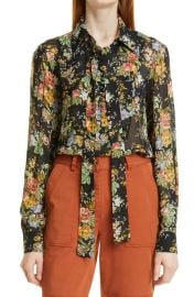 Irene Floral Tie Neck Semisheer Blouse by Derek Lam 10 Crosby at Nordstrom Rack