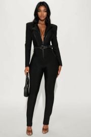Irina Bold Bandage Moto Jumpsuit - Black Fashion Nova at Fashion Nova