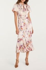 Iris Bouquet Willow Tie Neck Midi Dress at Nordstrom