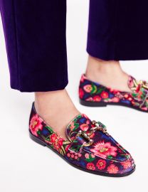 Iris Jewelled Snaffle Loafers-Printed Velvet Boden USA at Boden