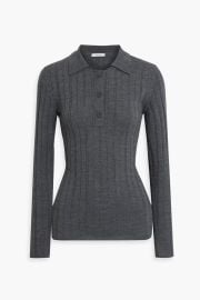 Iris and Ink Sadie ribbed merino wool polo sweater at The Outnet