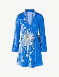 Iris embellished velvet mini wrap dress at Selfridges