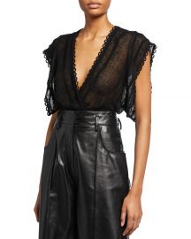 Iro Baltimore Sheer Faux-Wrap Top at Neiman Marcus