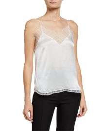 Iro Berwyn Silk Cami with Lace Trim at Neiman Marcus