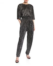 Iro Chimbote Metallic Open-Back Jumpsuit at Neiman Marcus