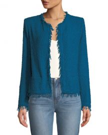 Iro Shavani Frayed Boucle-Knit Jacket at Neiman Marcus