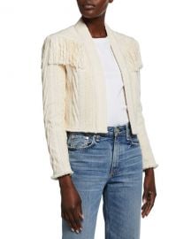 Iro Teva Cropped Fringe Jacket at Neiman Marcus