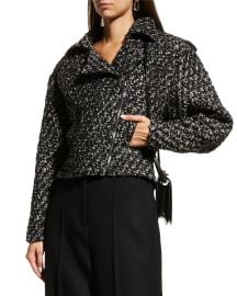 Iro Voxy Cropped Textured Moto Jacket at Neiman Marcus