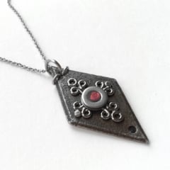 Iron Diamond Pendant Necklace at Loralyn Designs