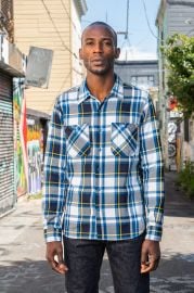 Iron Heart 9oz Selvedge American Check Work Shirt - IHSH-382-BLU at Self Edge