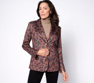 Isaac Mizrahi Live x Selma Blair Stretch Scuba Blazer - QVCcom at QVC