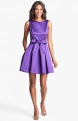 Isaac Mizrahi New York Mikado Fit andamp Flare Dress in purple at Nordstrom