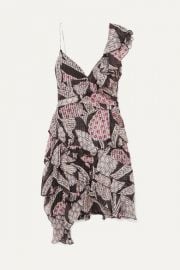 Isabel Marant - Enta asymmetric ruffled printed silk-voile mini dress at Net A Porter