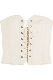 Isabel Marant   Pryam lace-up cotton-blend twill corset at Net A Porter