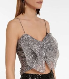 Isabel Marant - Tresha metallic voile top at Mytheresa