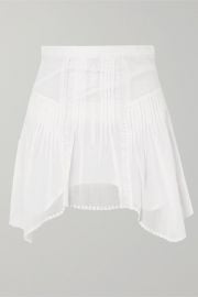 Isabel Marant   toile - Akala asymmetric embroidered cotton-voile mini skirt at Net A Porter