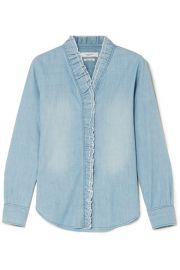 Isabel Marant   toile   Lawendy ruffled chambray blouse at Net A Porter