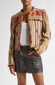 Isabel Marant Étoile Delphina Stripe Wool Blend Jacket at Nordstrom