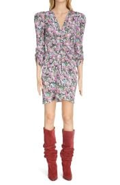 Isabel Marant Aliniza Floral Print Silk Dress in Pink  at Nordstrom