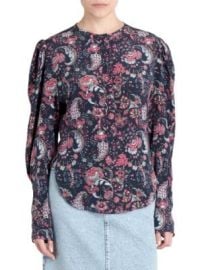 Isabel Marant Bavali Floral Puff-Sleeve Blouse on SALE at Saks Off 5th