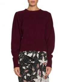 Isabel Marant Colroy Crewneck Puff-Shoulder Long-Sleeve Cashmere Sweater at Neiman Marcus