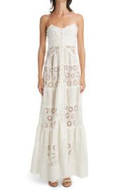 Isabel Marant Daisy Floral Eyelet Cotton Silk Maxi Dress in White at Nordstrom