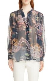 Isabel Marant Daws Dragon Print Silk Blend Shirt   Nordstrom at Nordstrom