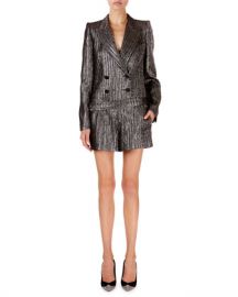 Isabel Marant Derron Shimmer-Ribbed All-In-One Blazer Romper at Neiman Marcus