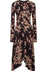 Isabel Marant Diana asymmetric floral-print stretch-crepe dress at Net A Porter