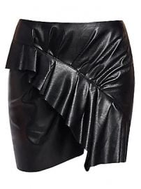 Isabel Marant Etoile - Zeist Ruffle Faux-Leather Mini Skirt at Saks Fifth Avenue