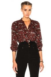 Isabel Marant Etoile Amaria Rasta Flower Blouse in Burgundy   FWRD at Forward