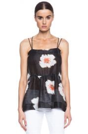 Isabel Marant Etoile Ridge Linen-Blend Tank in Black Floral   FWRD at Forward