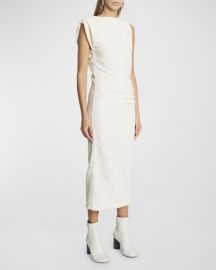 Isabel Marant Franzy Gathered Sleeveless Midi Dress at Neiman Marcus