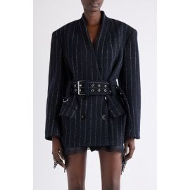 Isabel Marant Fyma Pinstripe Wool Belted Blazer at Nordstrom