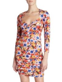 Isabel Marant Goji Printed Ruched Velvet Mini Dress on SALE at Saks Off 5th