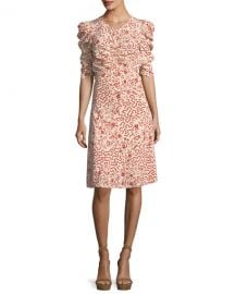 Isabel Marant Gresham Ruched Half-Sleeve Dress at Neiman Marcus