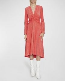 Isabel Marant Havena Twisted Corduroy Midi Dress at Neiman Marcus